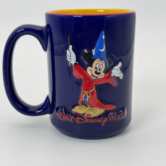Walt Disney World Sorcerer Mickey Mouse Coffee Mug Blue 3D Made in Thailand - Picture 2 of 7